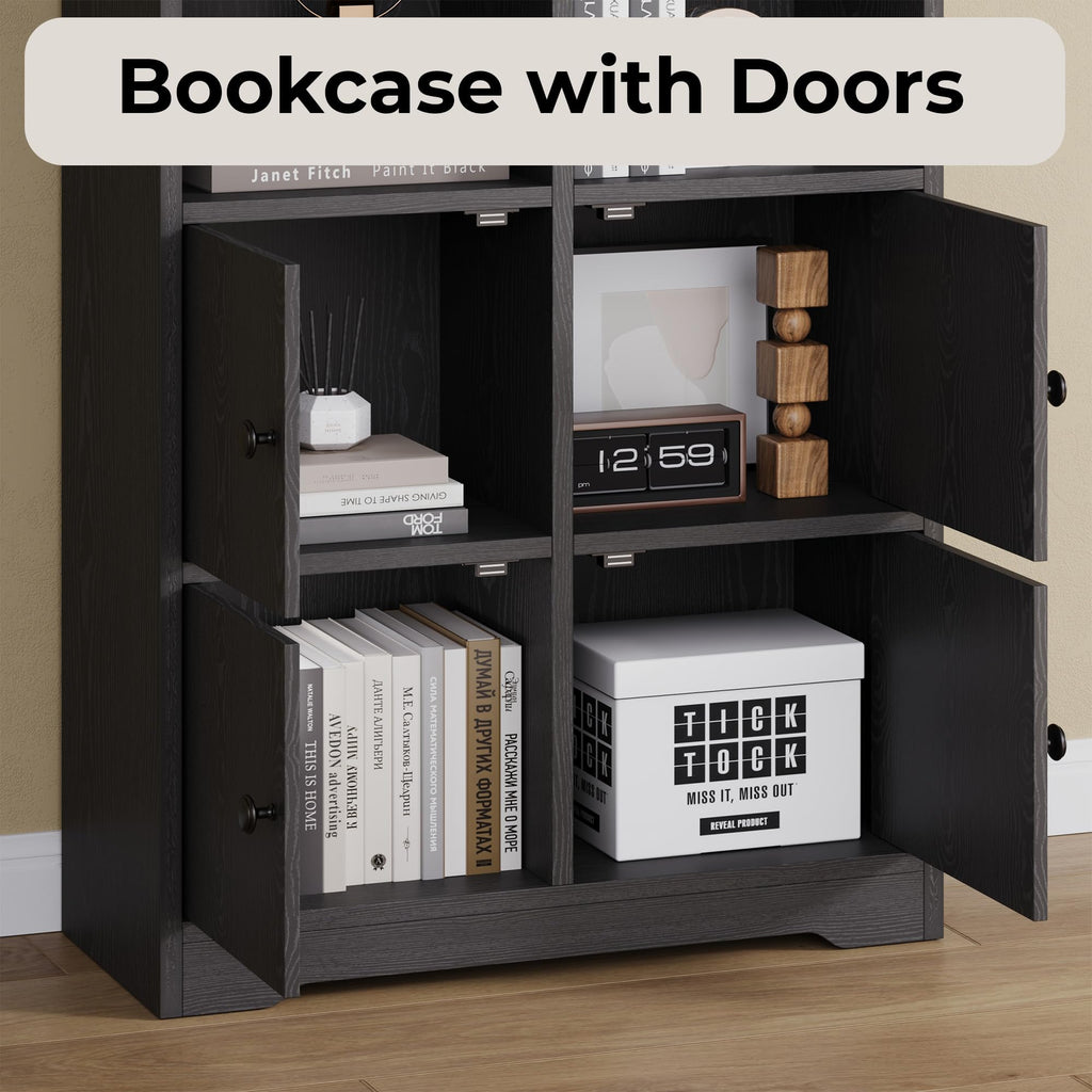 74.6" Tall 6-Tier Bookshelf with Doors S84605
