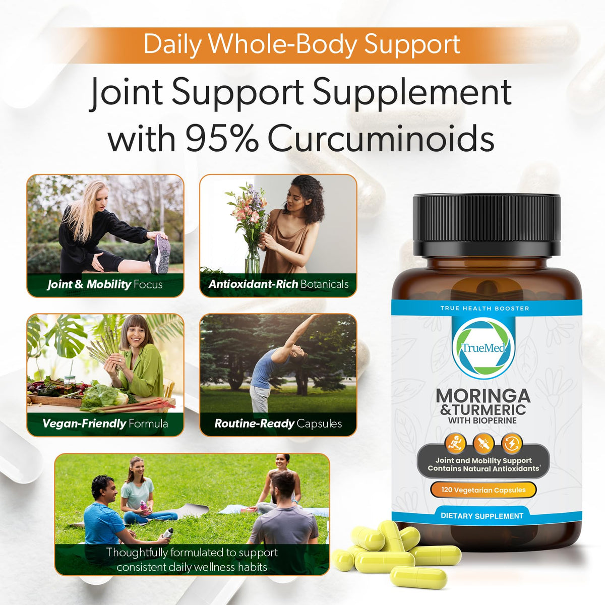 Moringa Turmeric Bioperine Supplement 120CT D1608