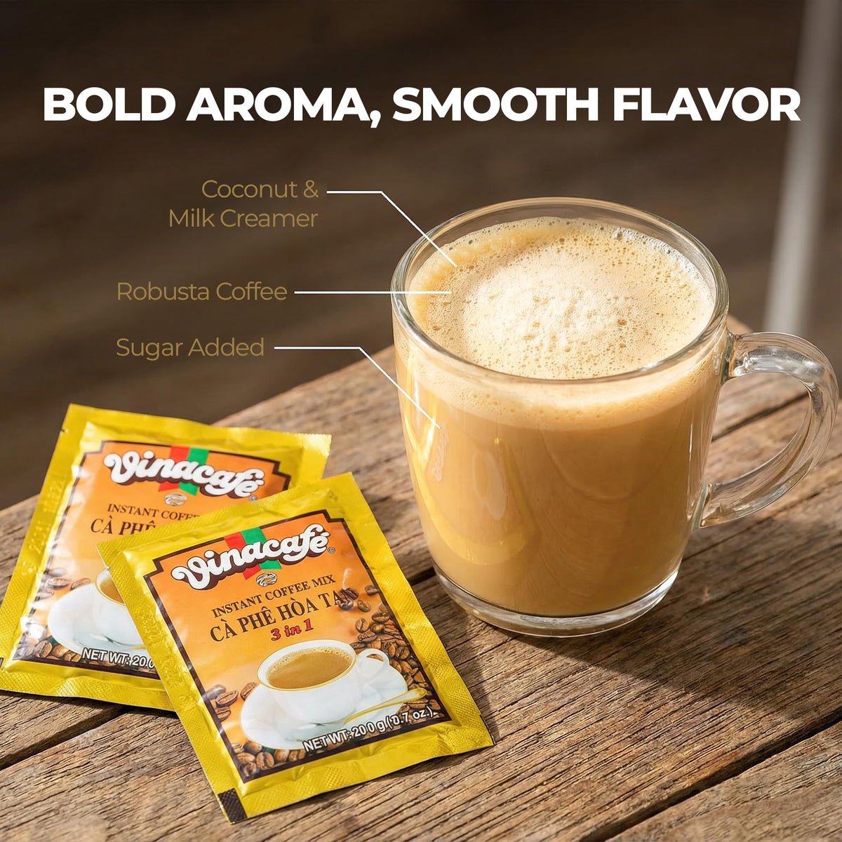 Instant Coffee Packets 3 in 1 Medium Roast 20 Sachets R14970