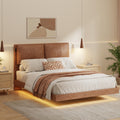 Queen Floating Bed Frame with LED Lights B60604