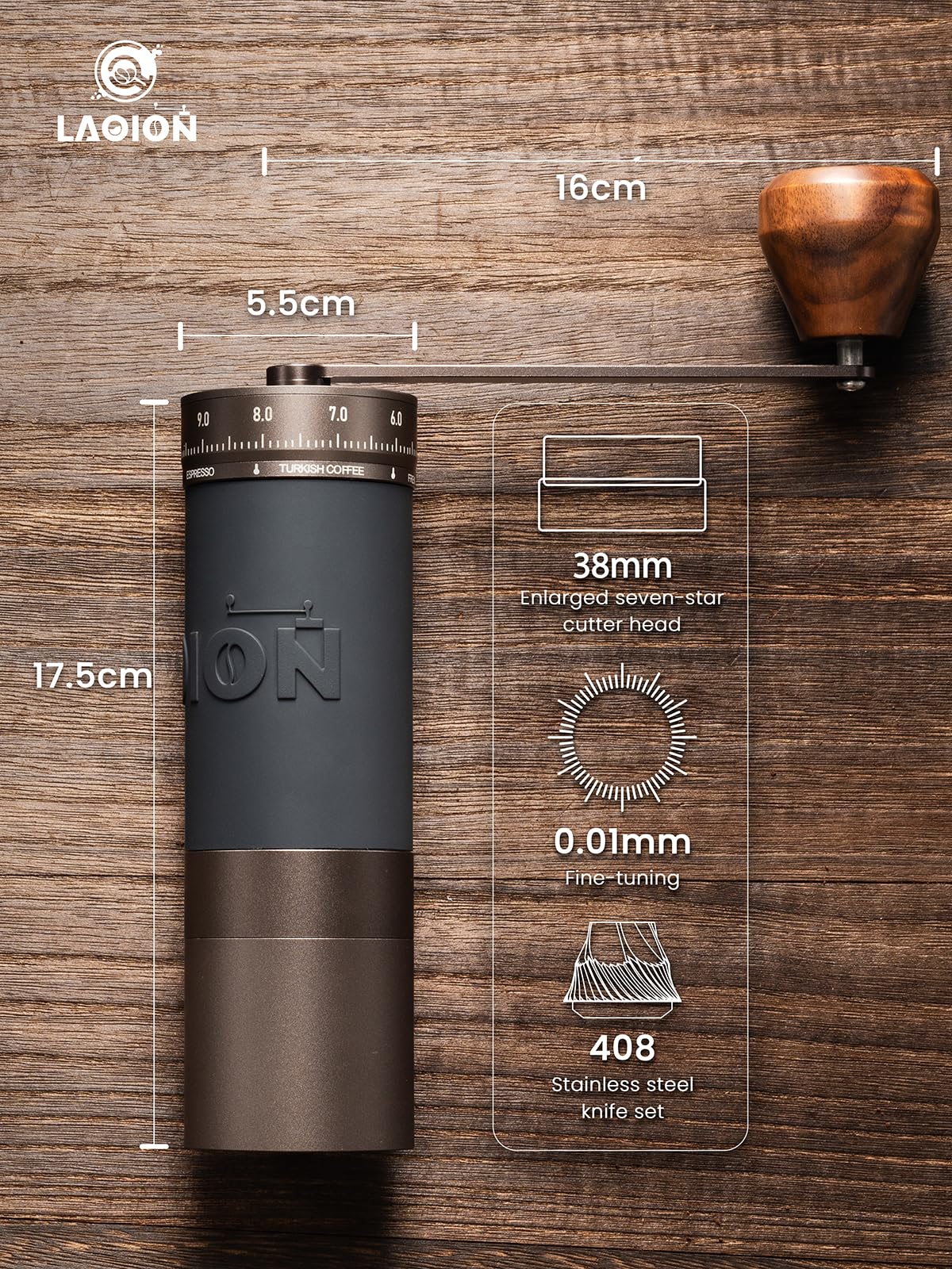 Manual Coffee Grinder with Straight Handle R748