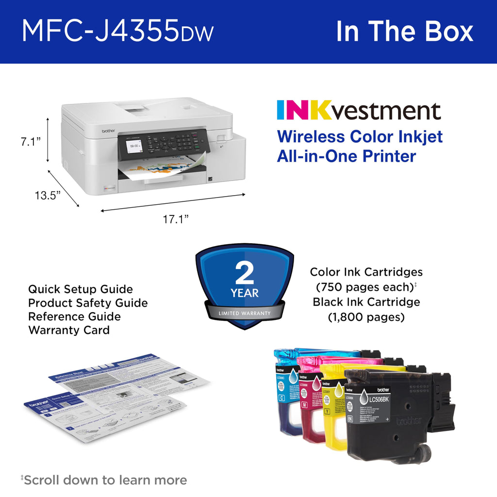 Wireless Color Inkjet All-in-One Printer with Color Display and Manual Feed Slot I267