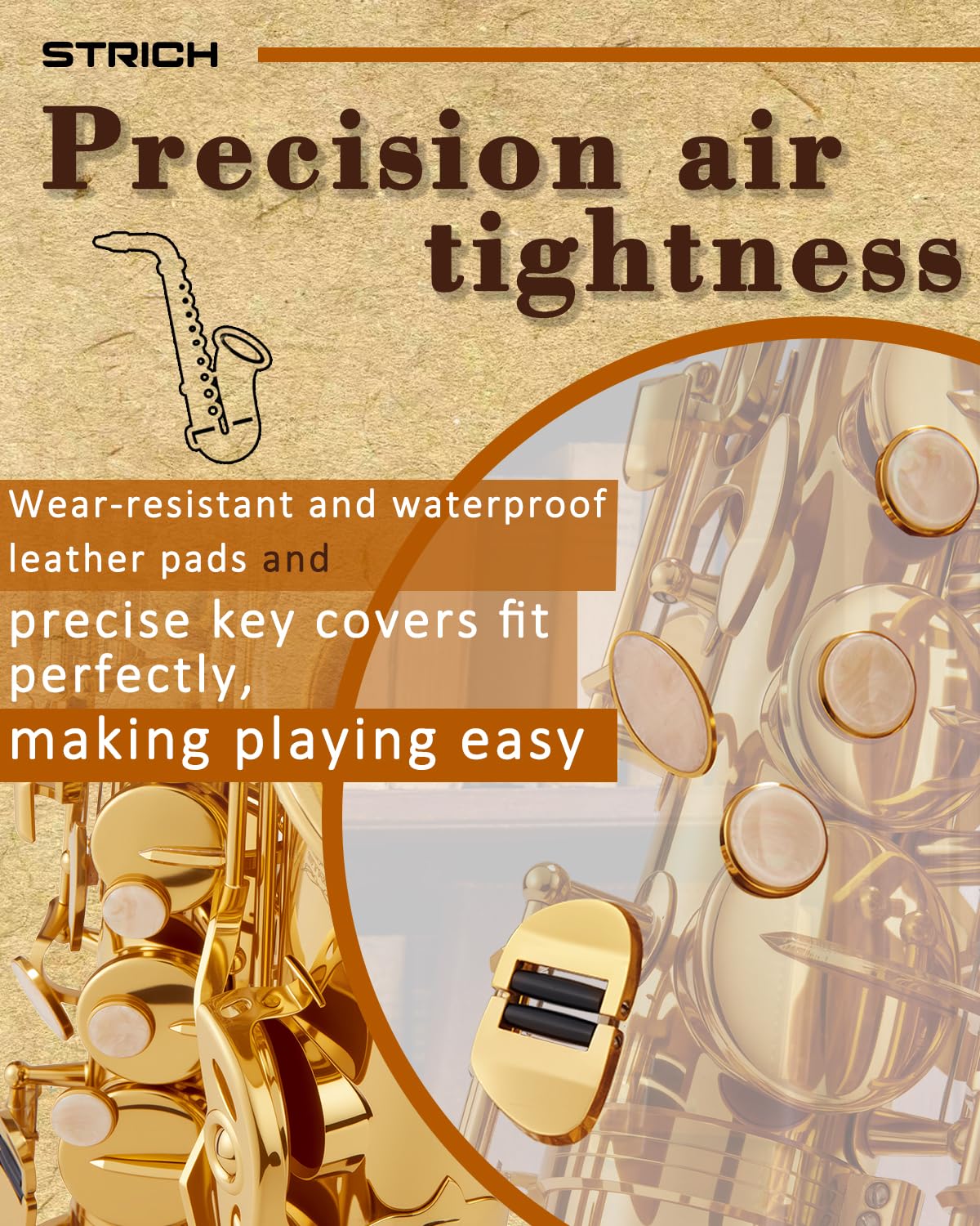 Alto Saxophone Brass Student Beginner Kit with Hard Case Z988965