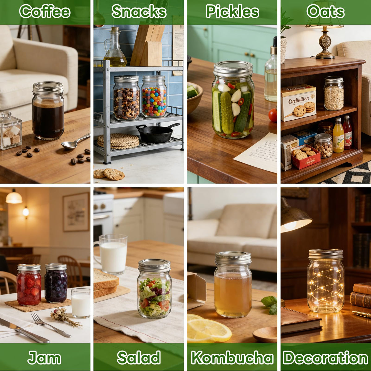12 oz Mason Jars with Lids 20 Pack V452