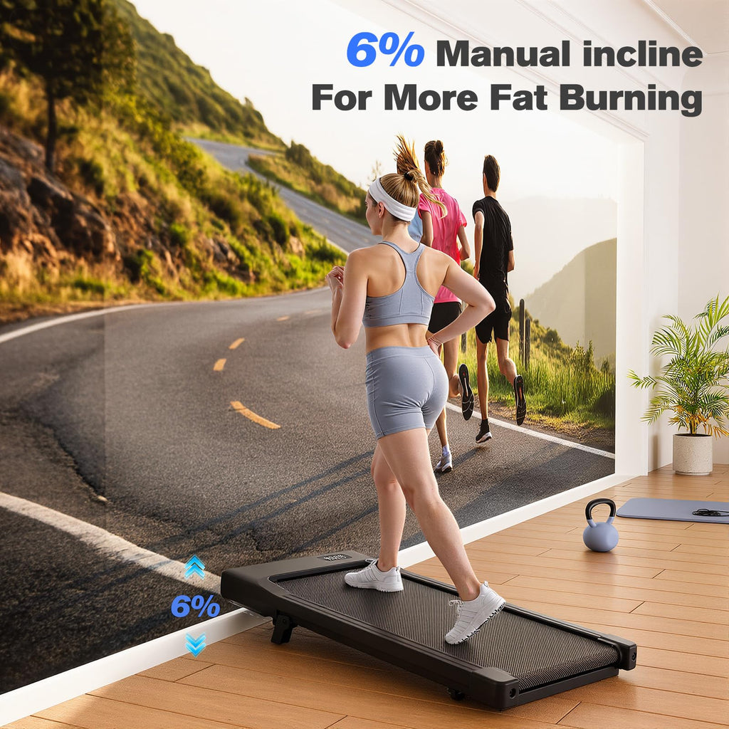 Walking Pad with Incline, 2.5 HP Under Desk Treadmill, 300 lbs Capacity V37720