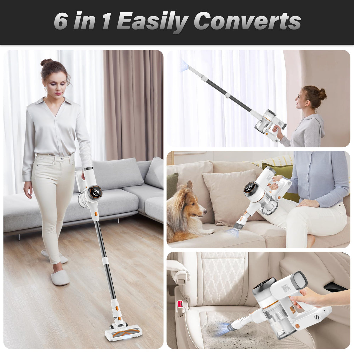 Cordless Stick Vacuum Cleaner 40000Pa Lightweight Handheld Q7087