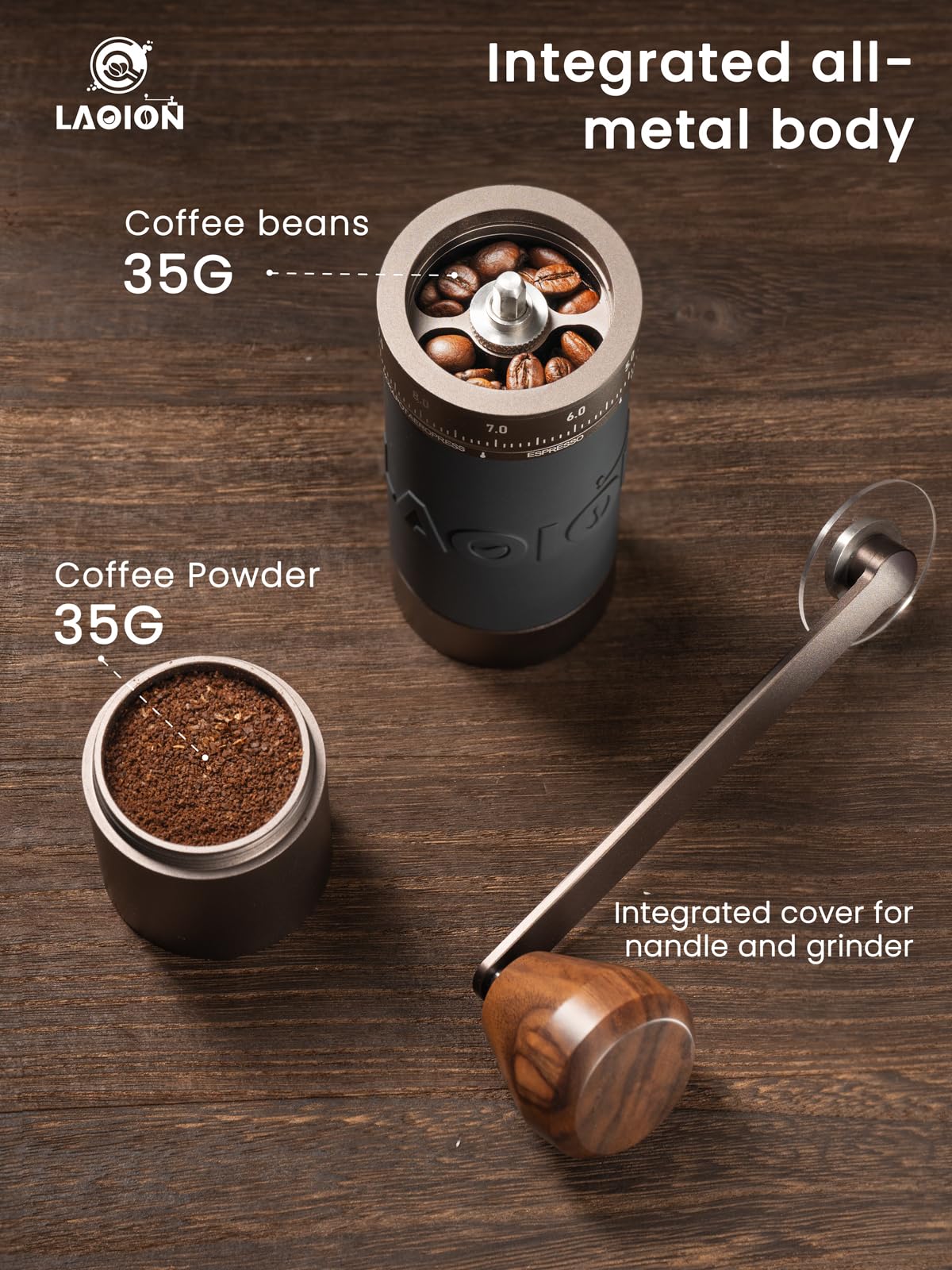 Manual Coffee Grinder with Straight Handle R748