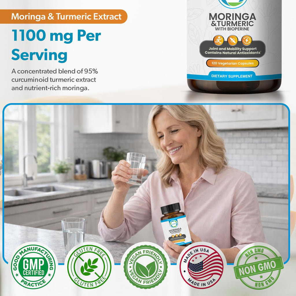 Moringa Turmeric Bioperine Supplement 120CT D1608