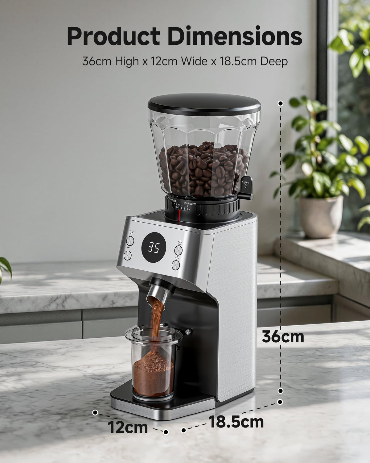 Espresso Coffee Grinder, 45 Grind Settings X153160