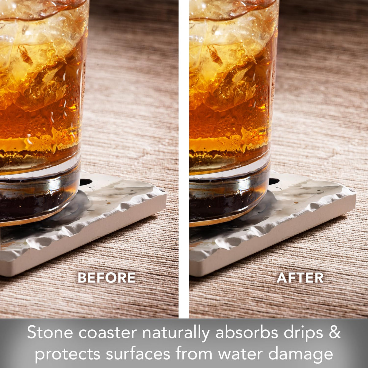 Absorbent Stone Coasters, Set of 4 V6578