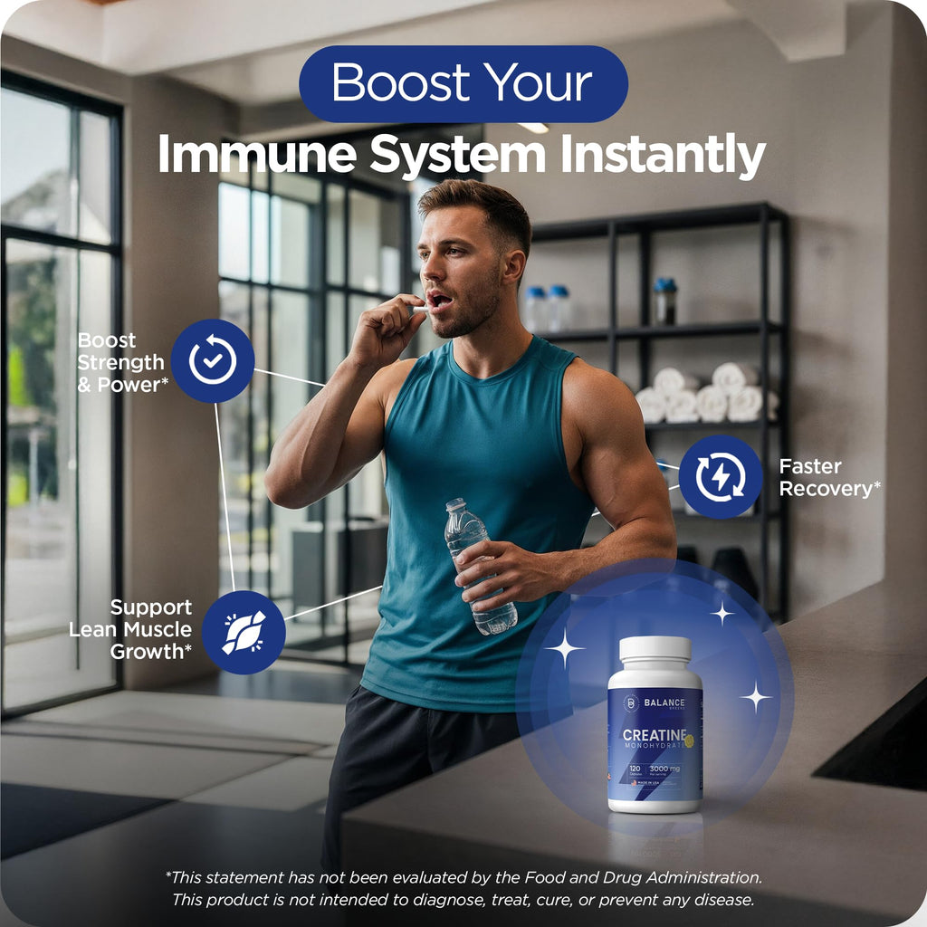 Creatine Monohydrate 3,000mg 120 Capsules Micronized C6042