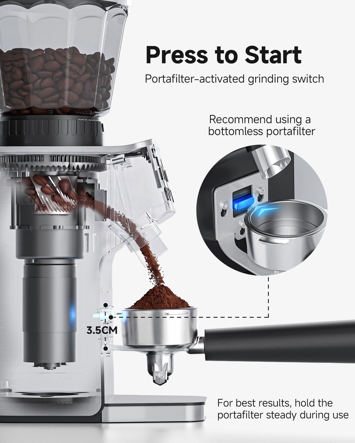 Espresso Coffee Grinder, 45 Grind Settings X153160
