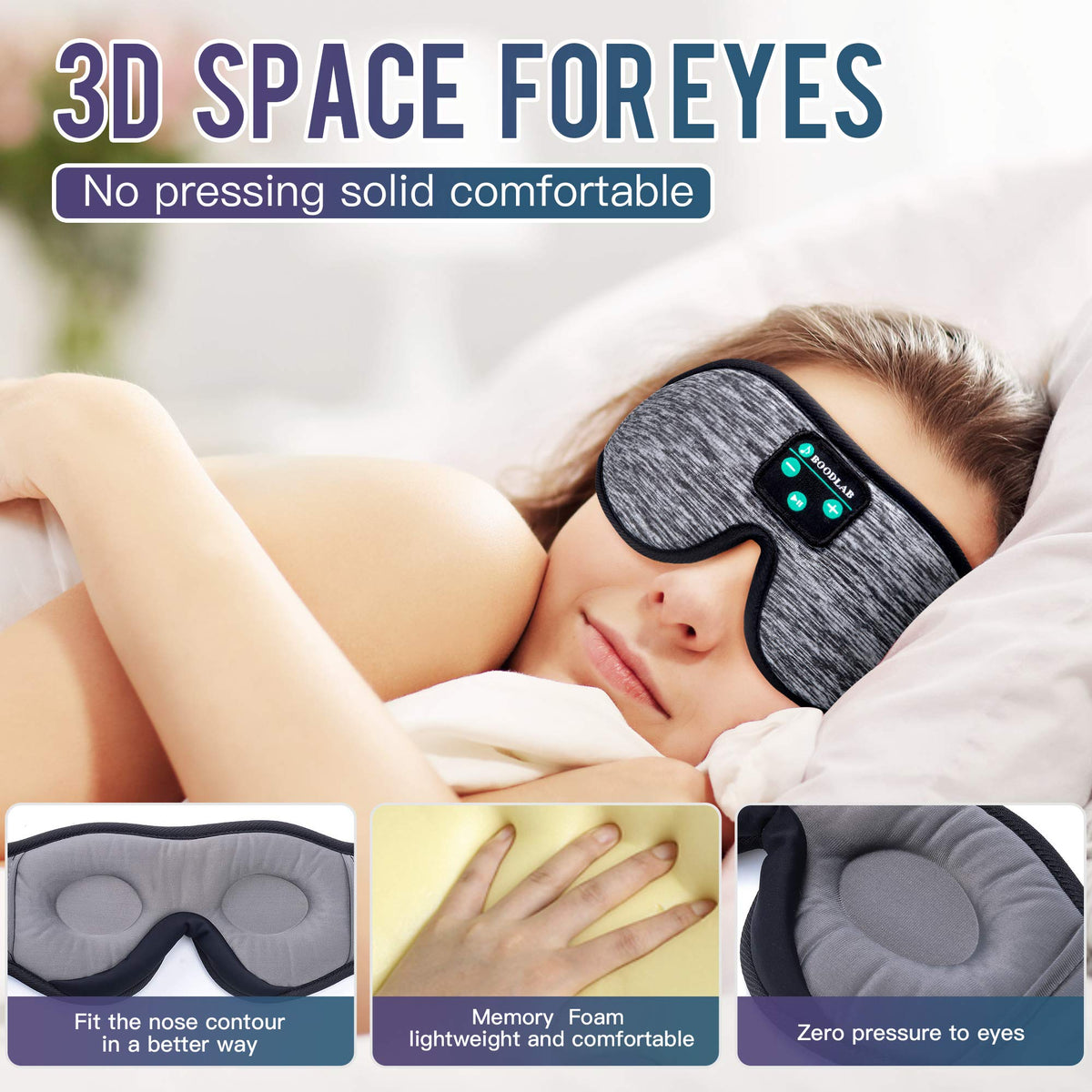 3D Sleep Mask with Bluetooth Headphones U444373