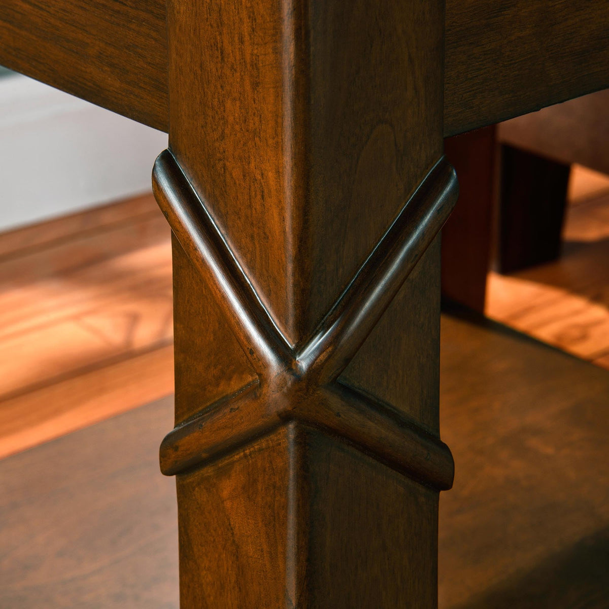 Solid Wood Side End Table with Storage Shelf E369163