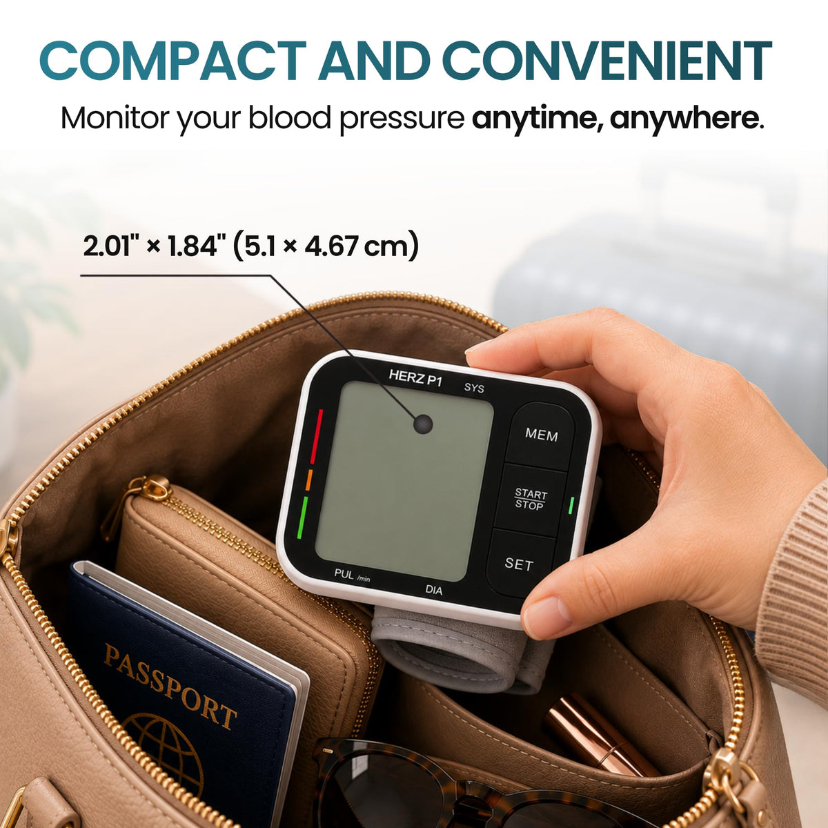 Wrist Blood Pressure Monitor with Large LCD Display and Adjustable Cuff X24105