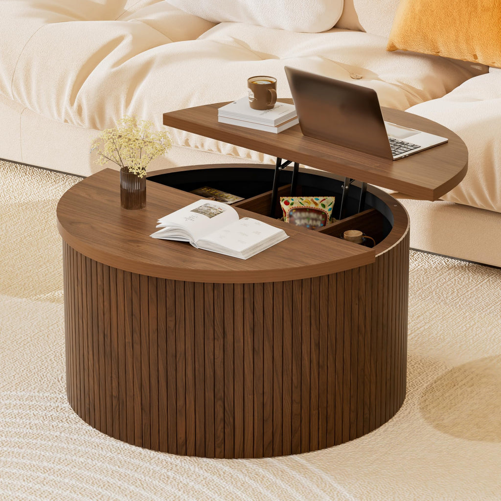 Round Lift Top Coffee Table with Storage U197934