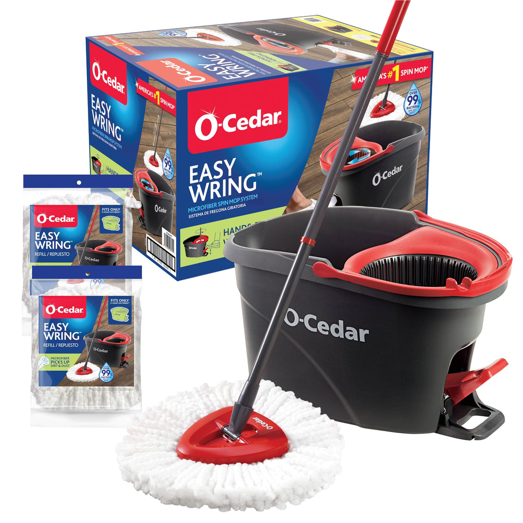Microfiber Spin Mop & Bucket Floor Cleaning System with 2 Refills O659965