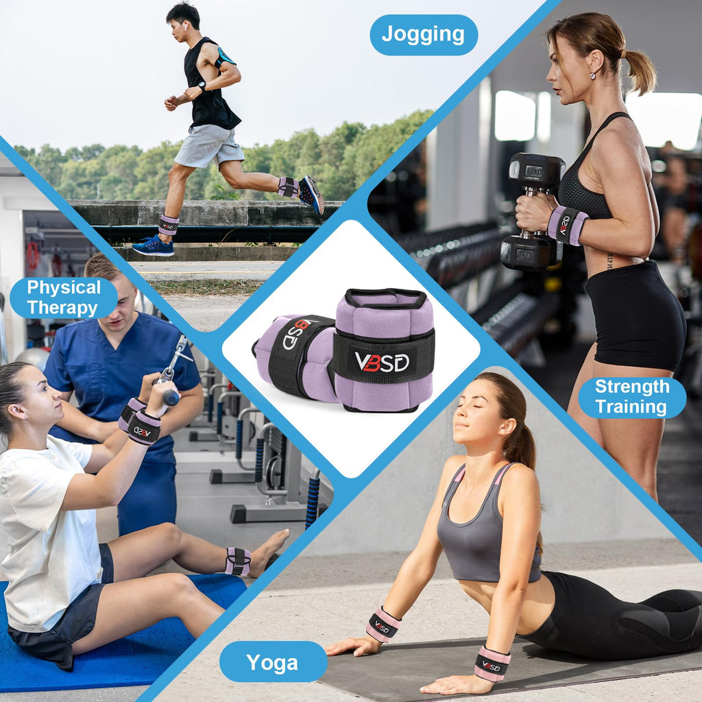 Adjustable Ankle Weights 10lb 1 Pair Lavender R4556