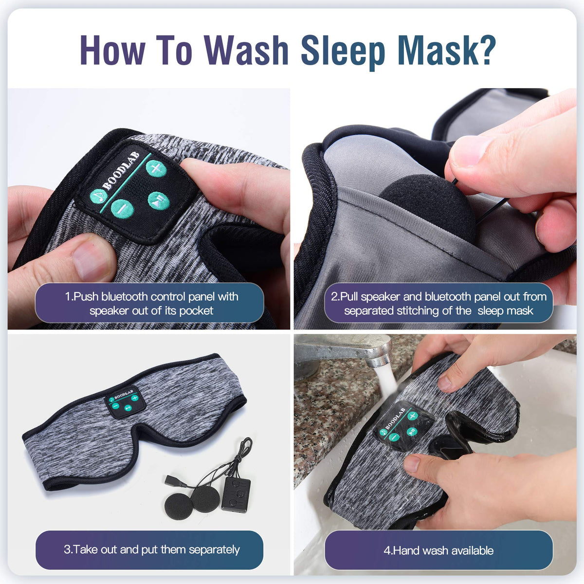 3D Sleep Mask with Bluetooth Headphones U444373
