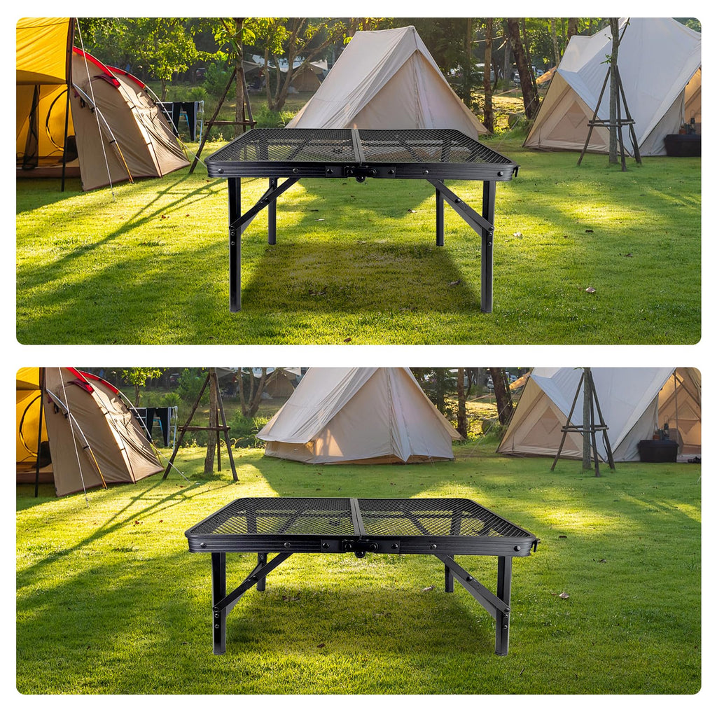 Black Adjustable Folding Camping Table U3825