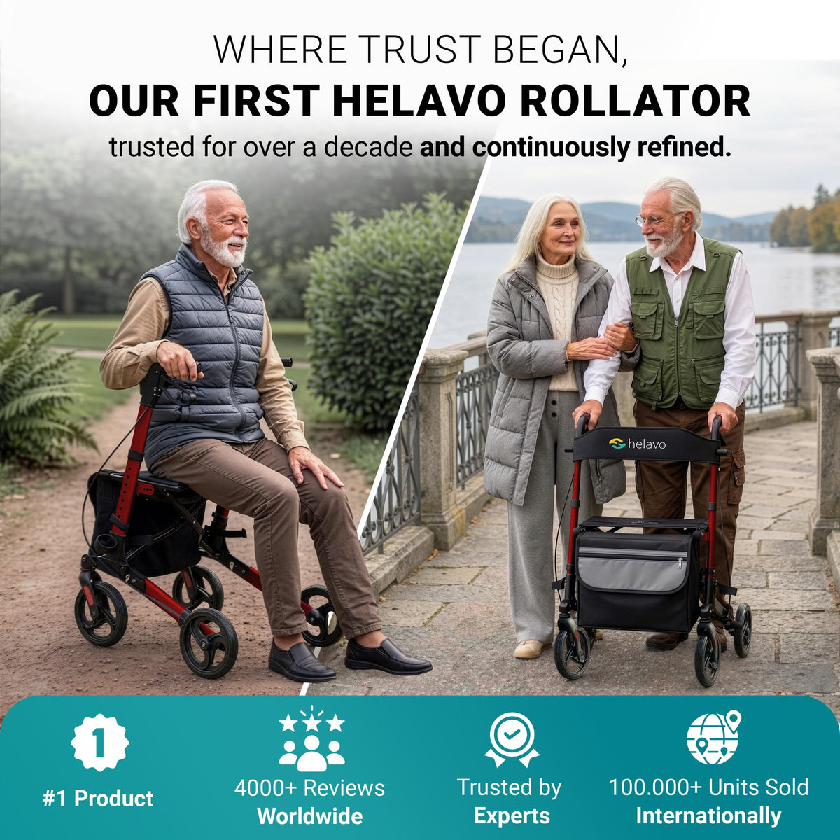 Foldable Lightweight Rollator Walker with Seat I2462
