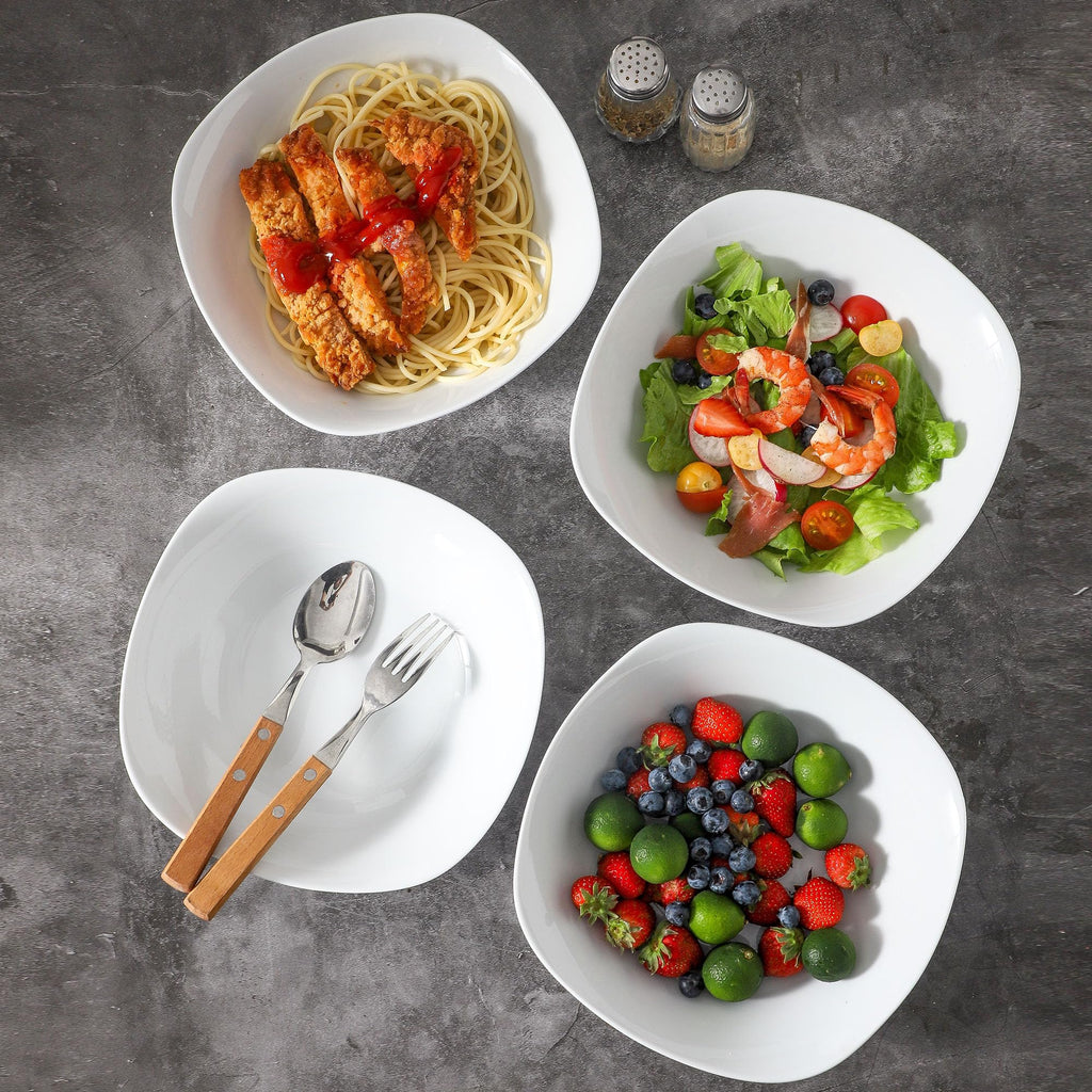 4 Pc 35 oz Porcelain Pasta Bowls V450