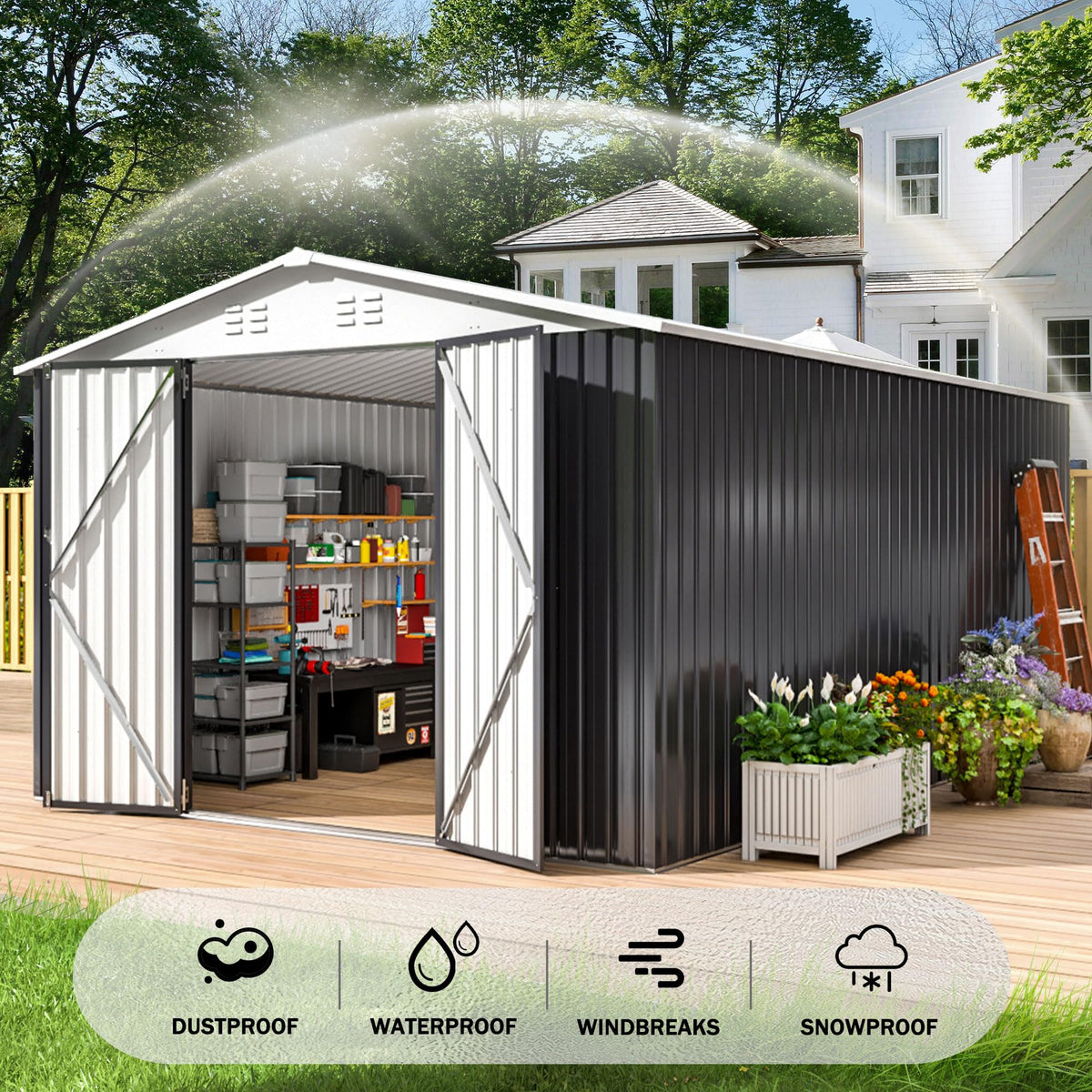 9.3x13.5 FT Outdoor Storage Shed B11498