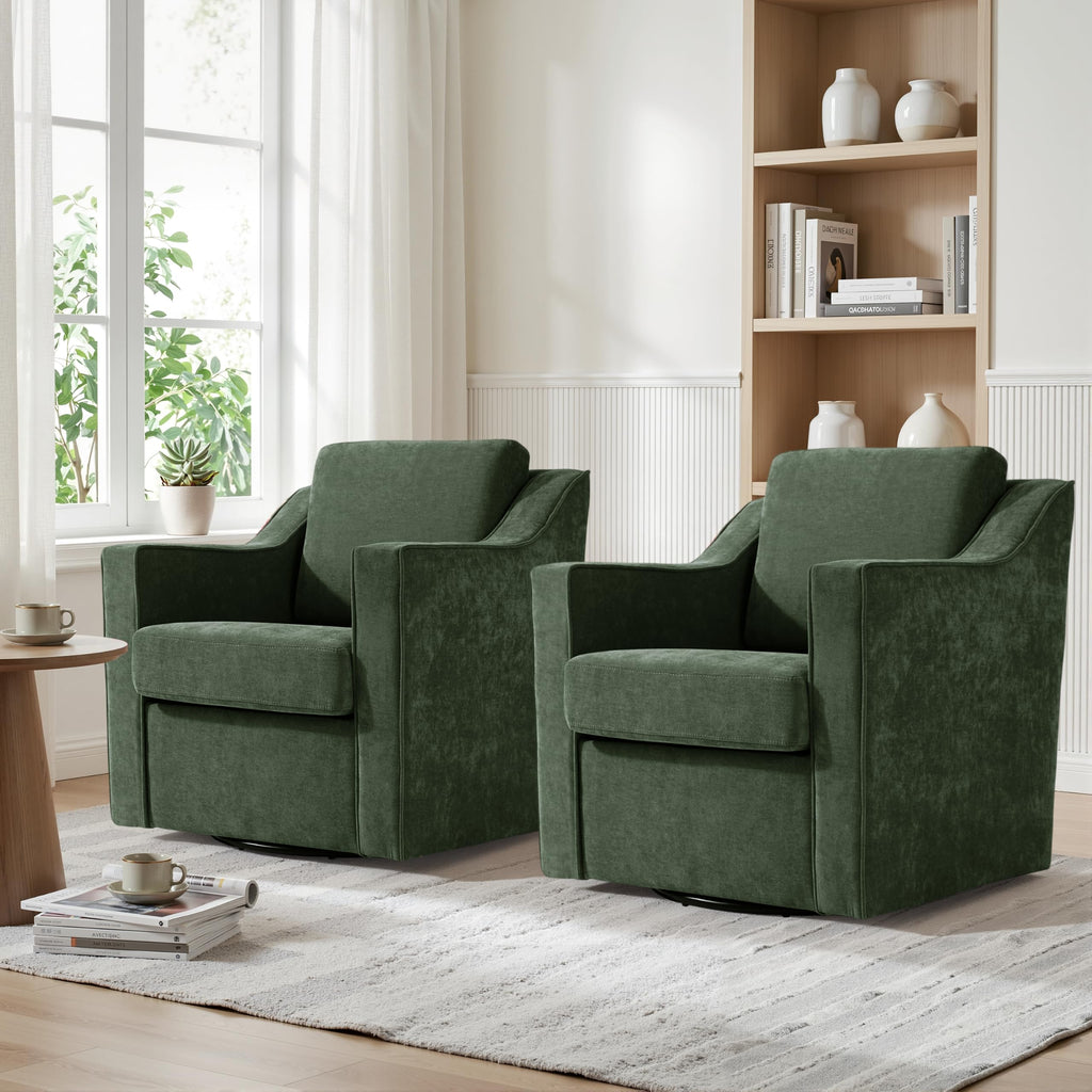 Green Swivel Accent Chairs Set of 2 L69235