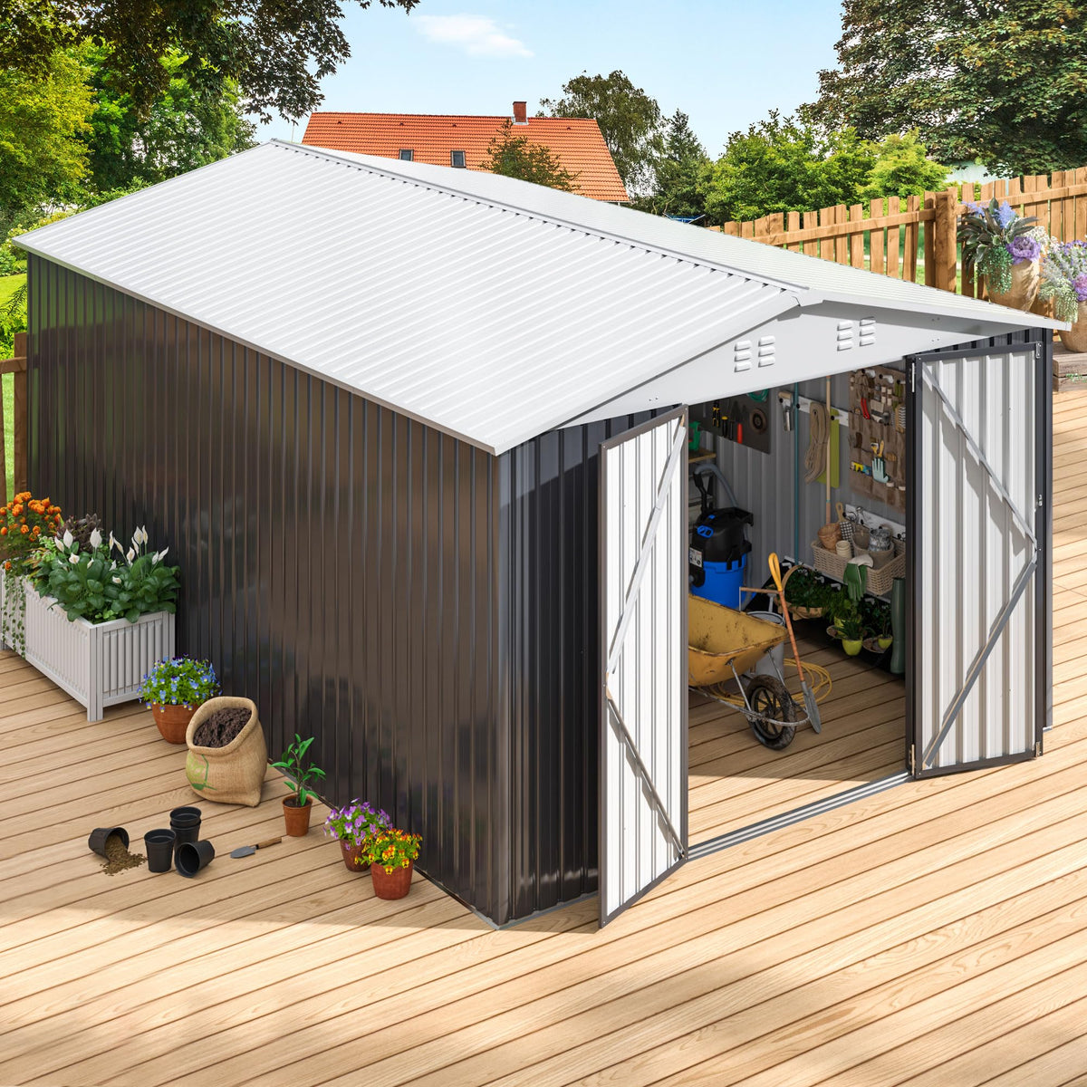 9.3x13.5 FT Outdoor Storage Shed B11498