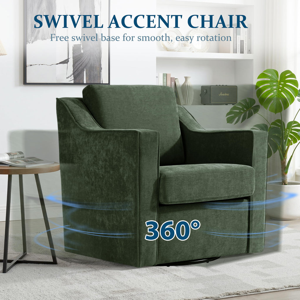 Green Swivel Accent Chairs Set of 2 L69235